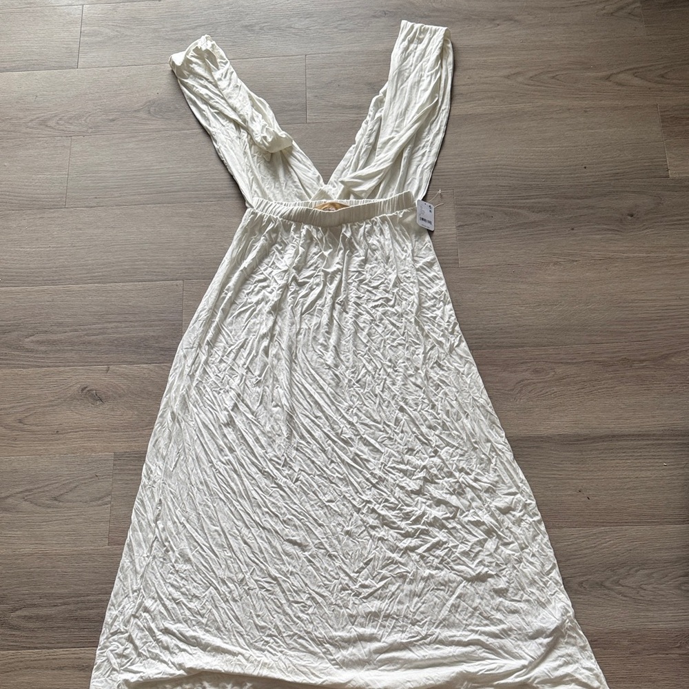 Free People Cream Backless Maxi Dress